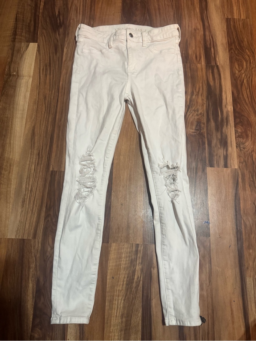 White Distressed Skinny Jeans